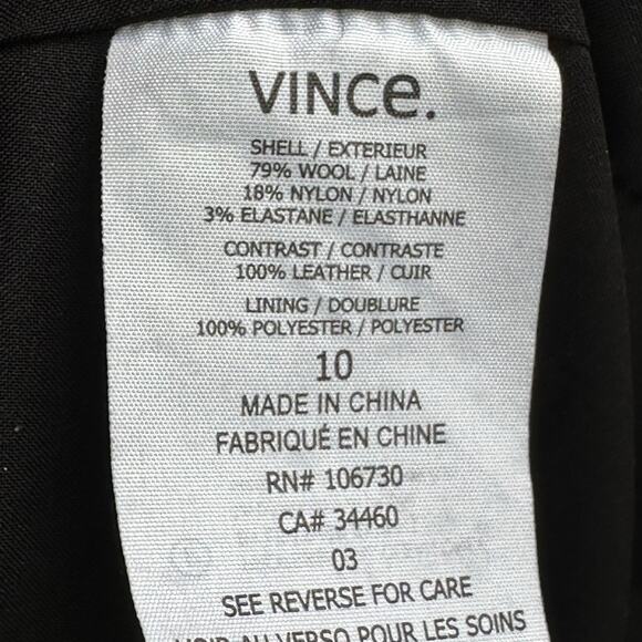 Vince Leather Sleeve Boucle Jacket - Picture 7 of 9